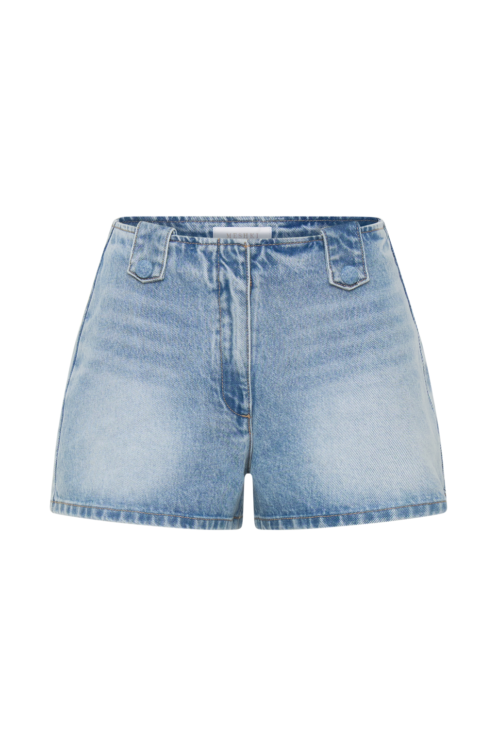 Erin Mid Rise Denim Shorts in Washed Light Blue – Chic&Drifts