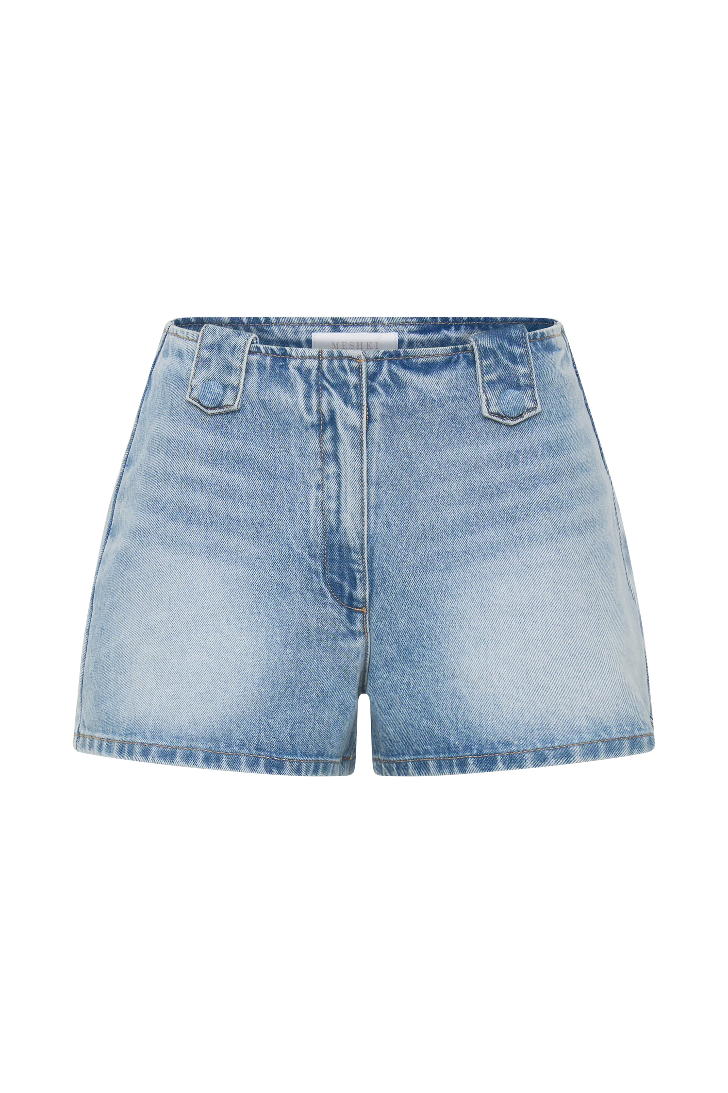 Erin Mid Rise Denim Shorts in Washed Light Blue – Chic&Drifts