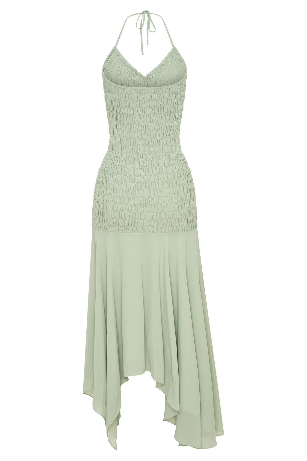 Evelyn Shirred Chiffon Maxi Dress in Sage – Chic&Drifts