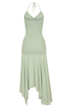 Evelyn Shirred Chiffon Maxi Dress in Sage – Chic&Drifts
