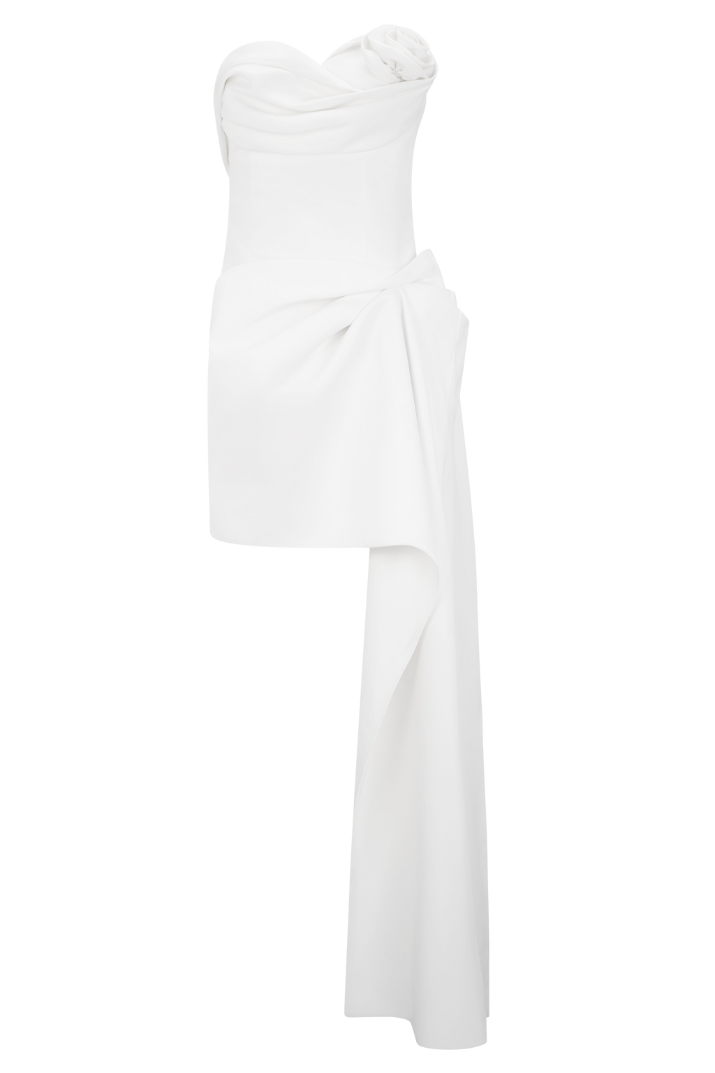 Evianna Strapless Gathered Mini Dress in White – Chic&Drifts