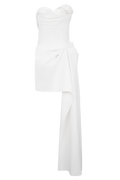 Evianna Strapless Gathered Mini Dress in White – Chic&Drifts