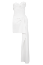 Evianna Strapless Gathered Mini Dress in White – Chic&Drifts