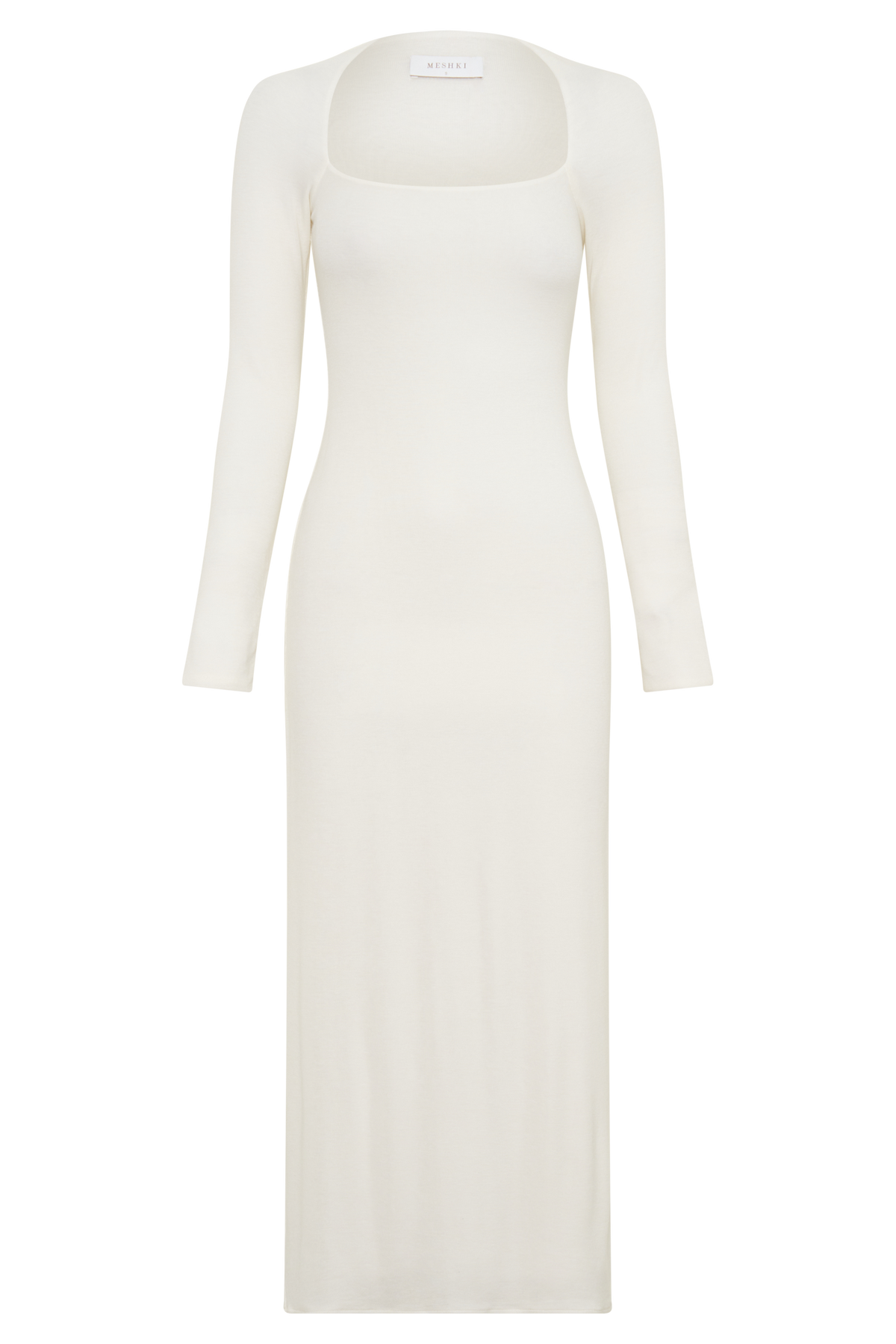 Freja Long Sleeve Wool Midi Dress in White – Chic&Drifts