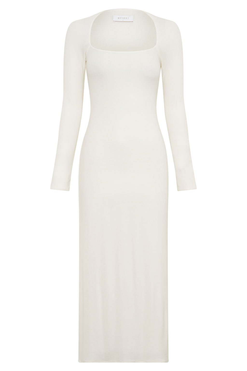 Freja Long Sleeve Wool Midi Dress in White – Chic&Drifts