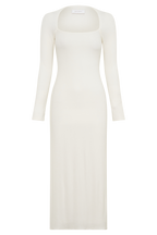 Freja Long Sleeve Wool Midi Dress in White – Chic&Drifts