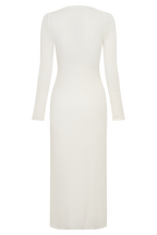 Freja Long Sleeve Wool Midi Dress in White – Chic&Drifts