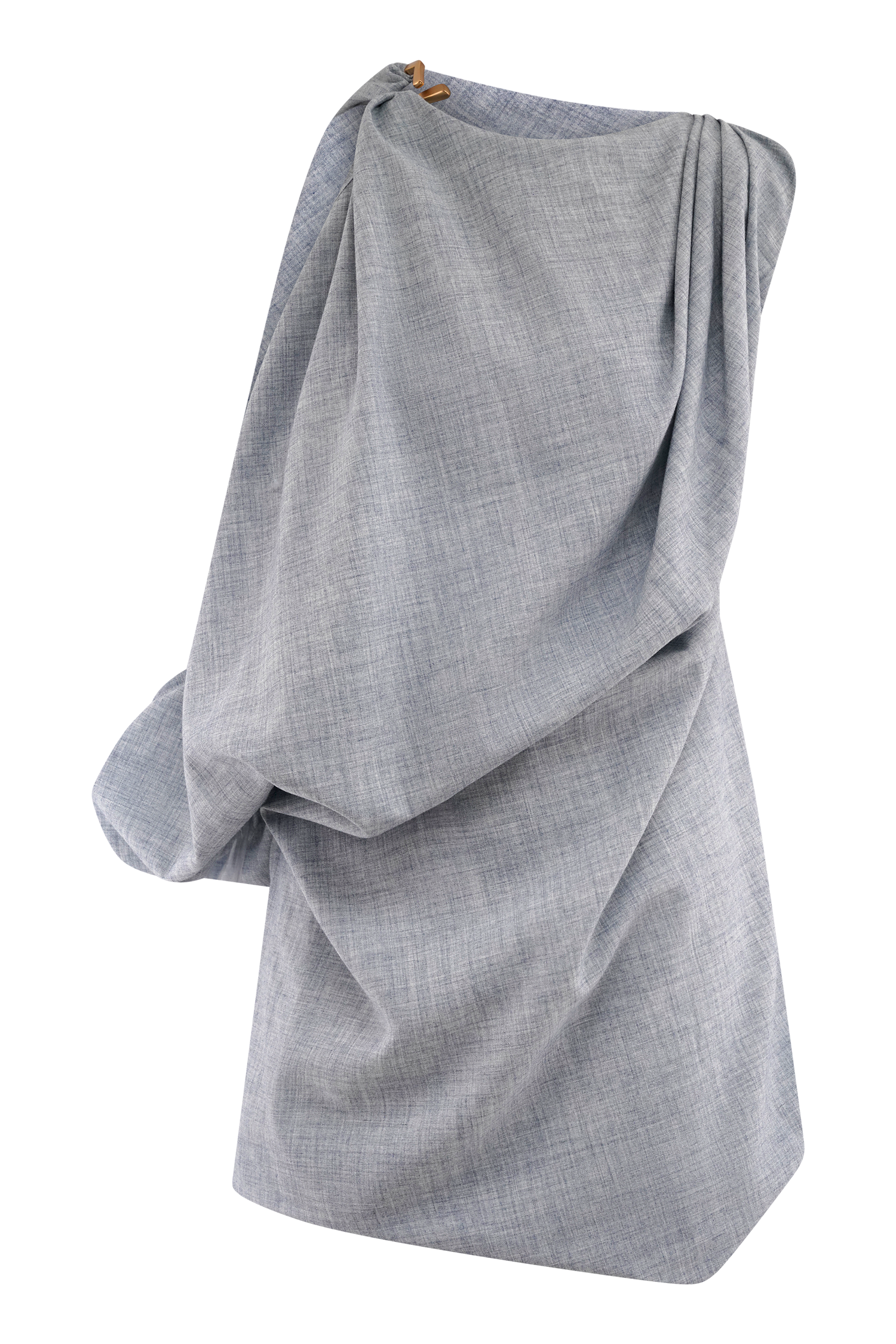 Gabriella Draped Mini Dress in Charcoal Blue Marle – Chic&Drifts