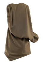 Gabriella Draped Mini Dress in Light Brown Marle – Chic&Drifts