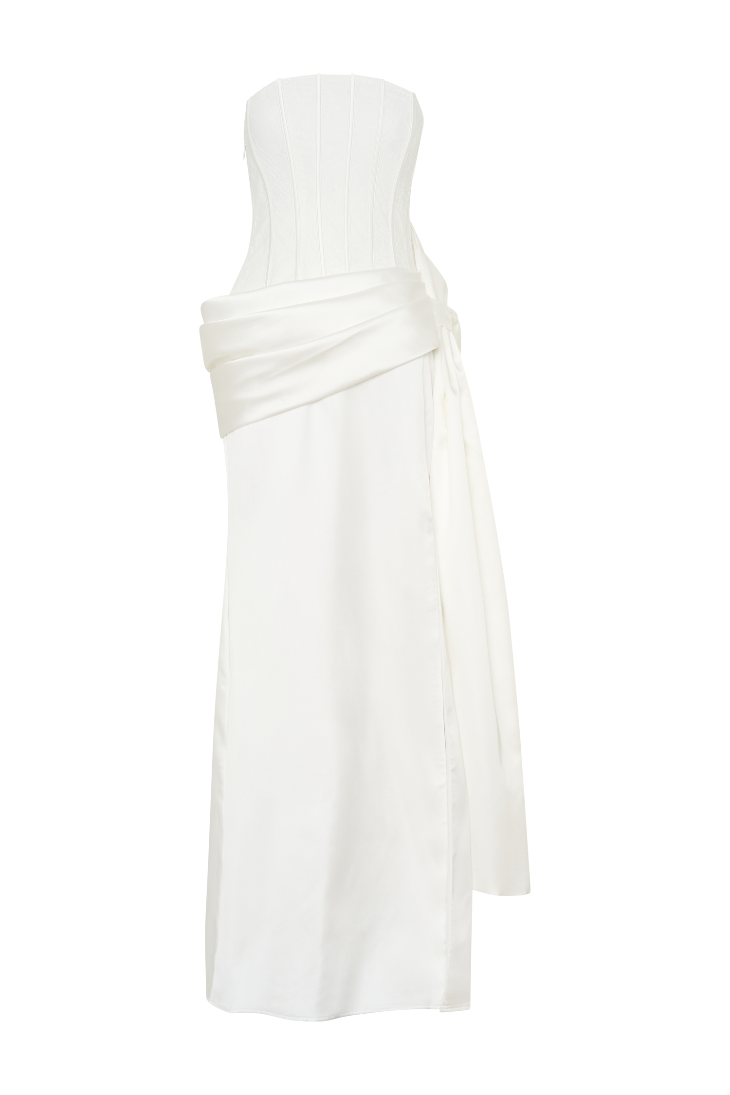 Galia Satin Corset Gown in White – Chic&Drifts