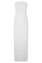 Gemma Strapless Embellished Maxi Dress in Ivory – Chic&Drifts