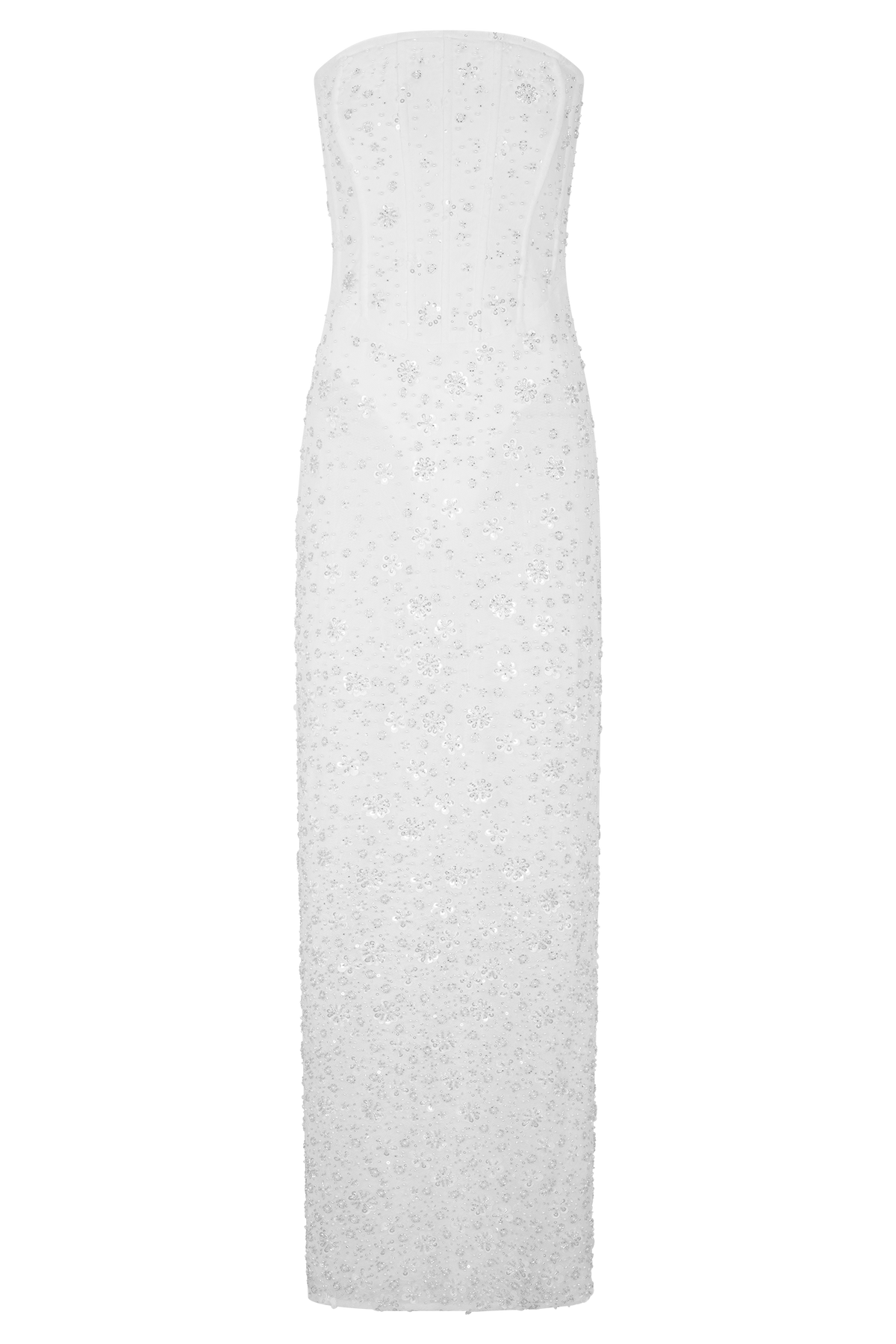 Gemma Strapless Embellished Maxi Dress in Ivory – Chic&Drifts