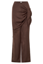Gia Wrapped Tie Satin Trousers in Chocolate – Chic&Drifts