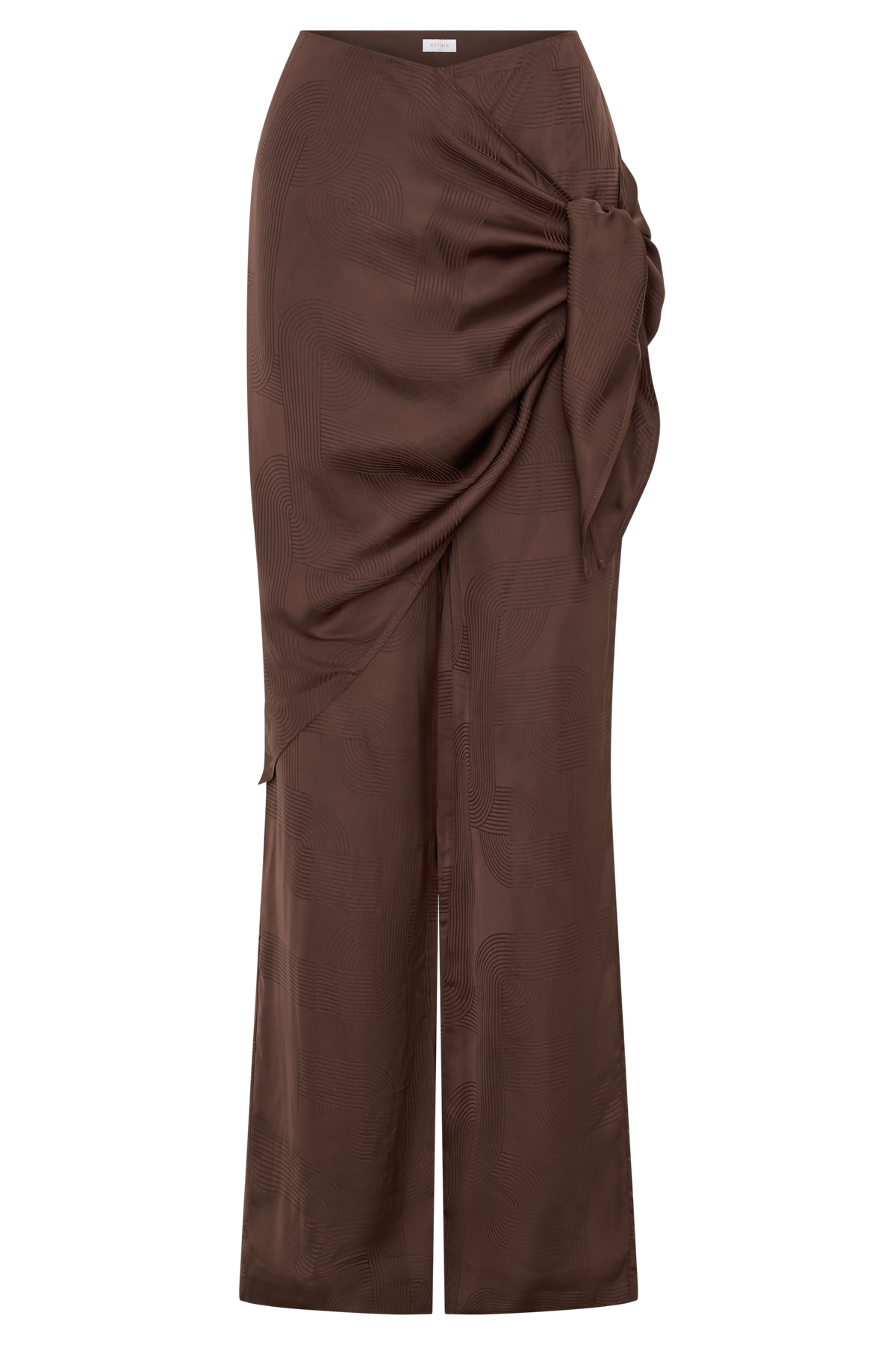 Gia Wrapped Tie Satin Trousers in Chocolate – Chic&Drifts