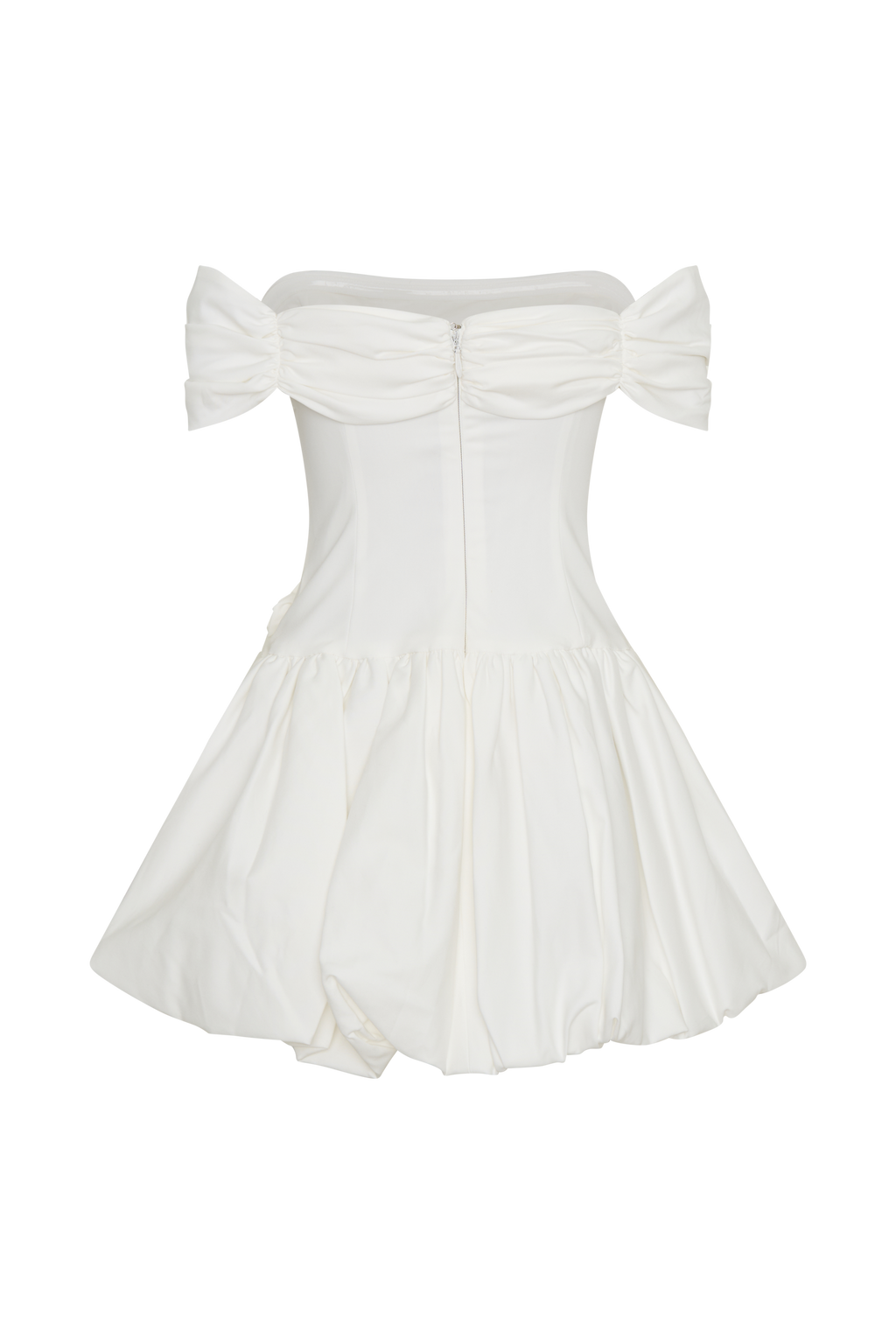 Giovanna Off Shoulder Mini Dress in White – Chic&Drifts