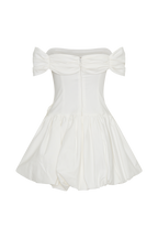 Giovanna Off Shoulder Mini Dress in White – Chic&Drifts