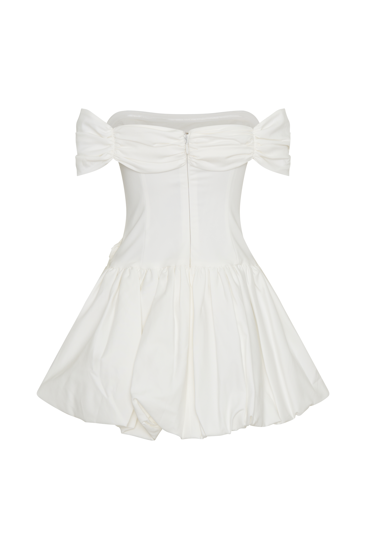 Giovanna Off Shoulder Mini Dress in White – Chic&Drifts