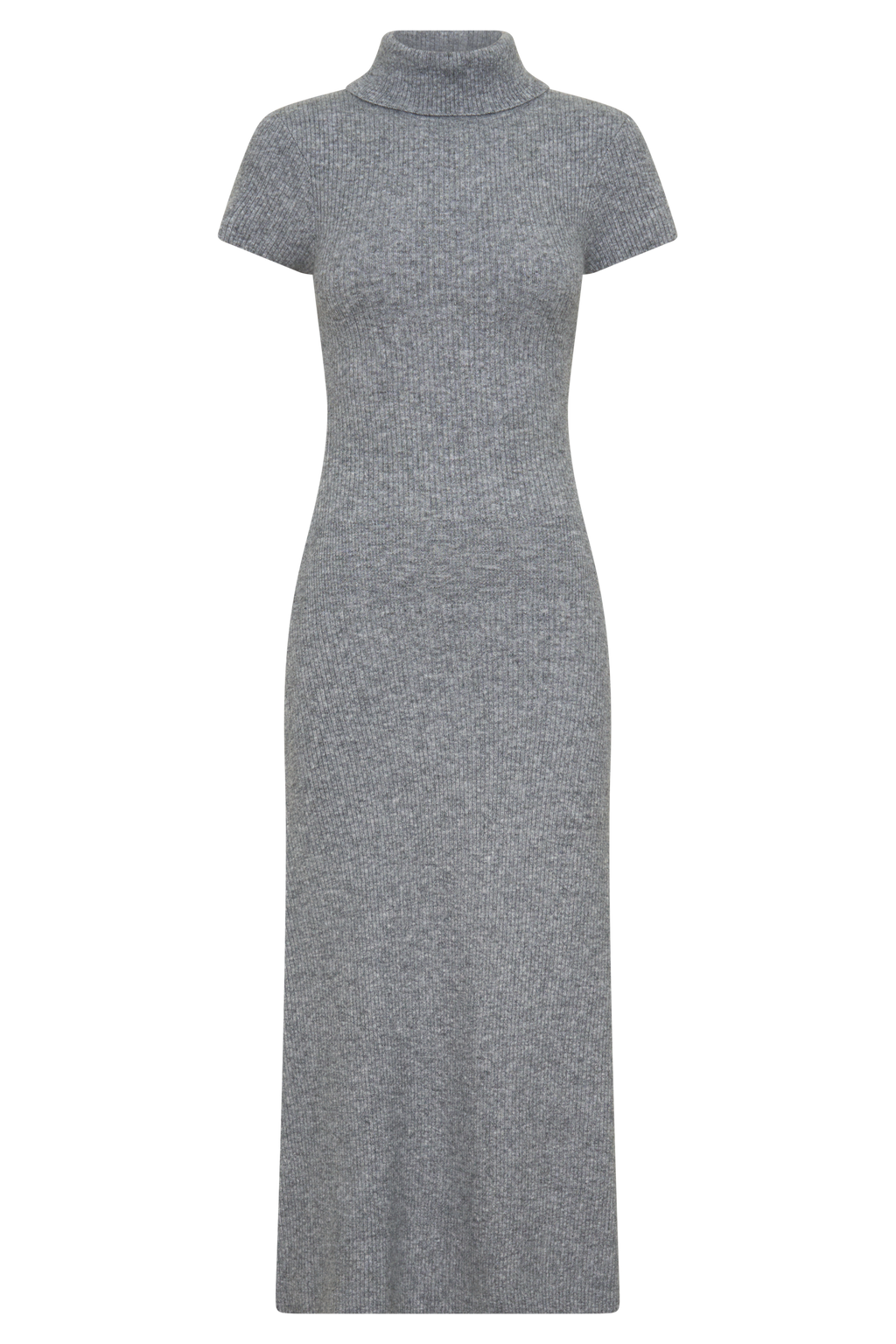 Goldie High Neck Knit Midi Dress in Grey Marle – Chic&Drifts