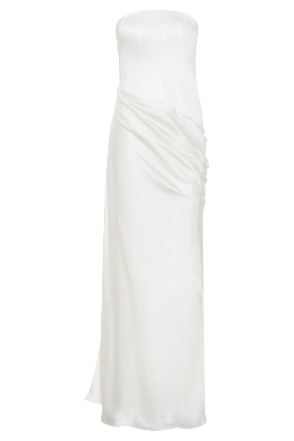 Grace Strapless Draped Waist Maxi Dress in Ivory – Chic&Drifts