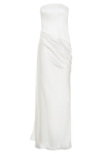Grace Strapless Draped Waist Maxi Dress in Ivory – Chic&Drifts
