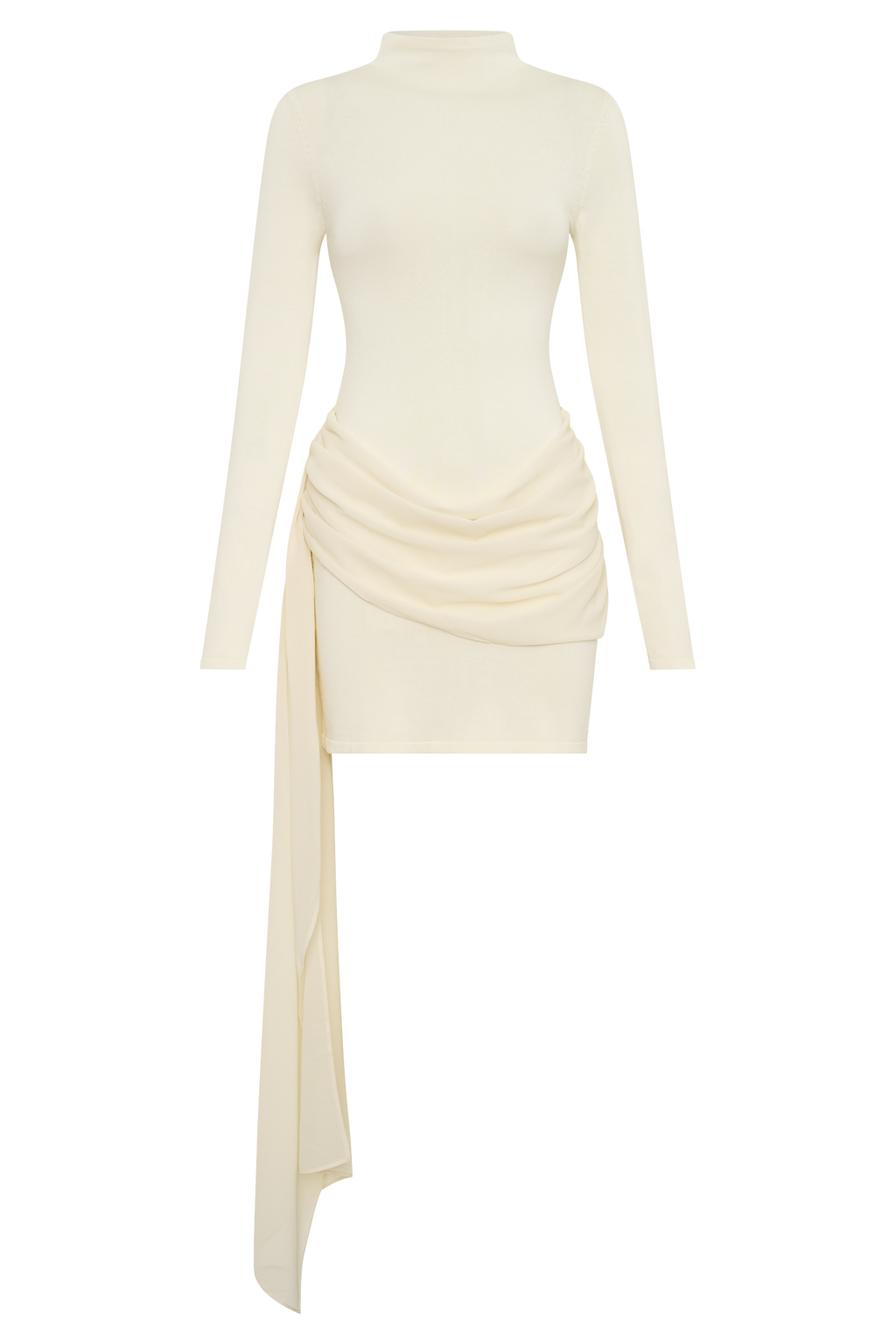 Grayson Knit Chiffon Mini Dress in Buttercream – Chic&Drifts