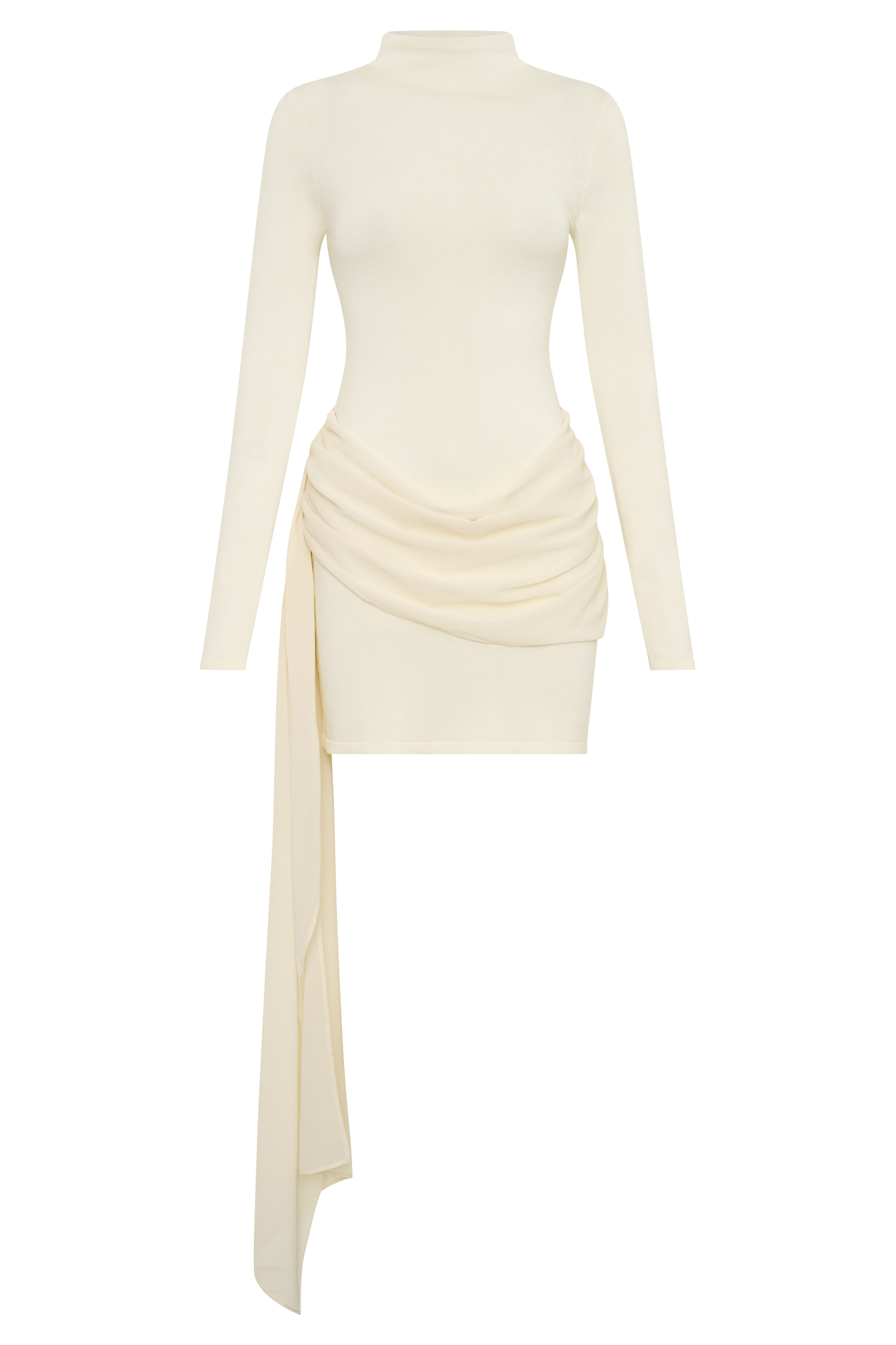 Grayson Knit Chiffon Mini Dress in Buttercream – Chic&Drifts