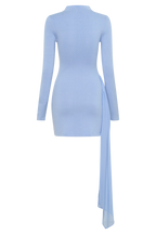 Grayson Knit Chiffon Mini Dress in Cornflower Blue – Chic&Drifts