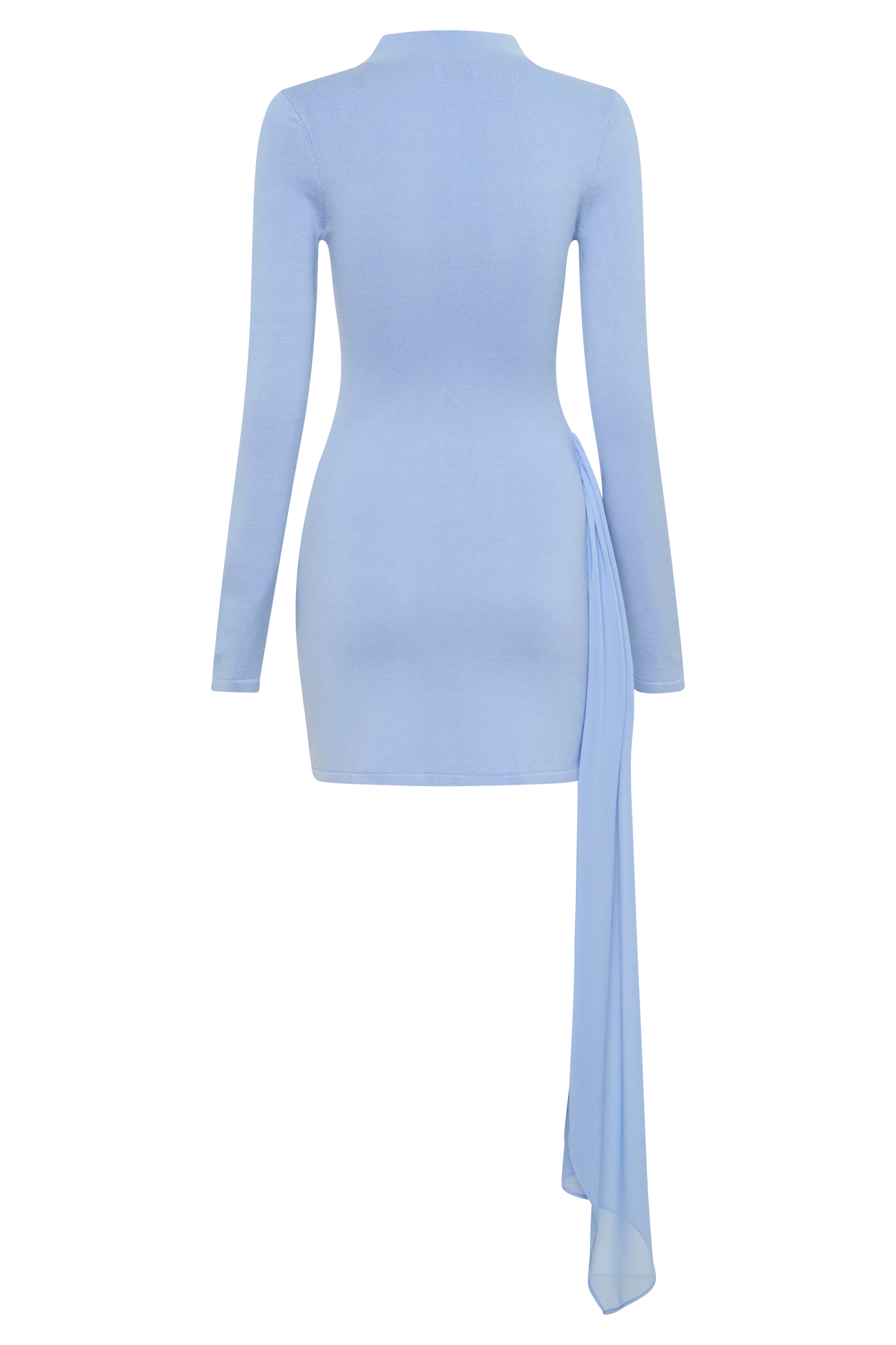 Grayson Knit Chiffon Mini Dress in Cornflower Blue – Chic&Drifts
