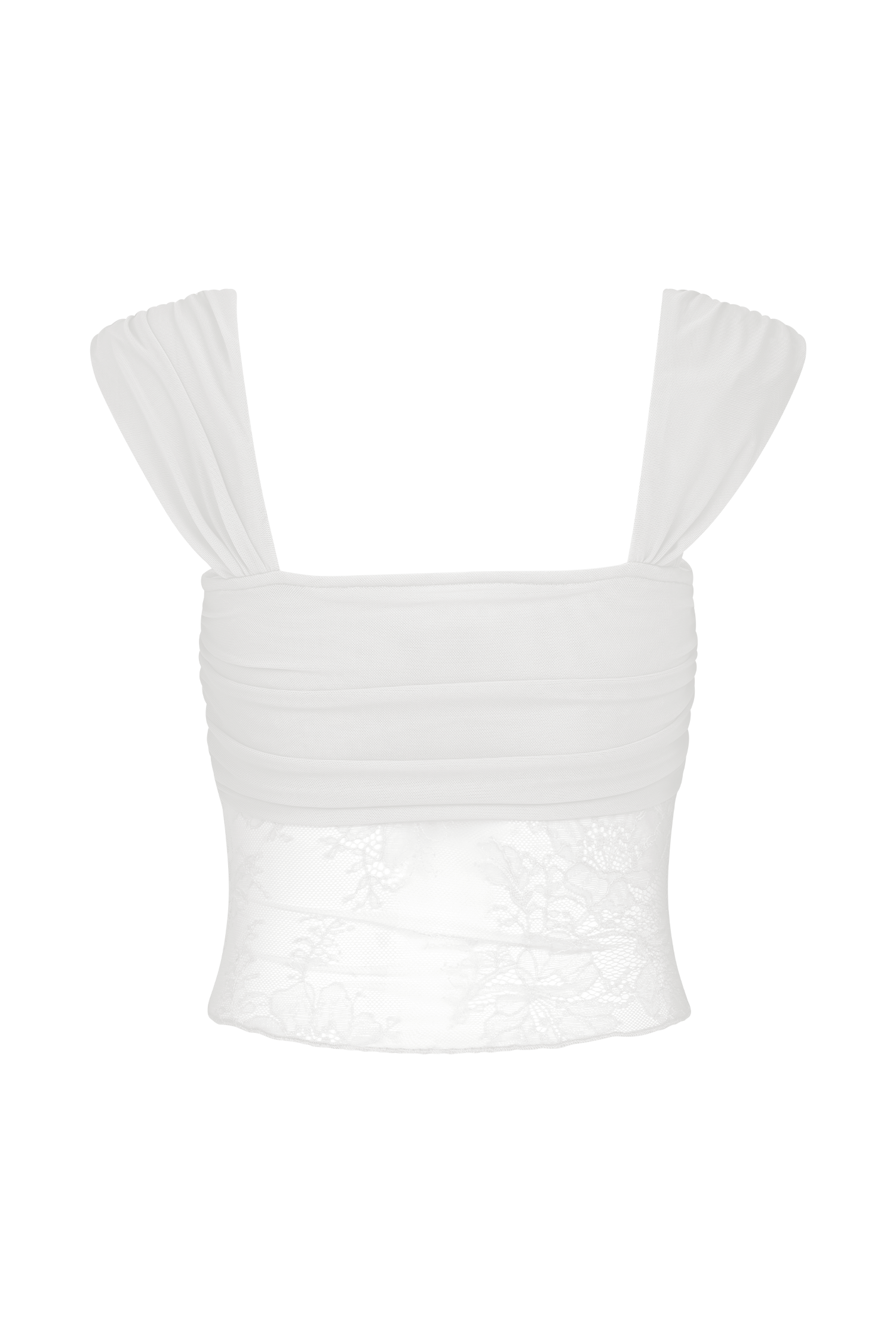 Guinevere Lace And Mesh Top in Ivory – Chic&Drifts