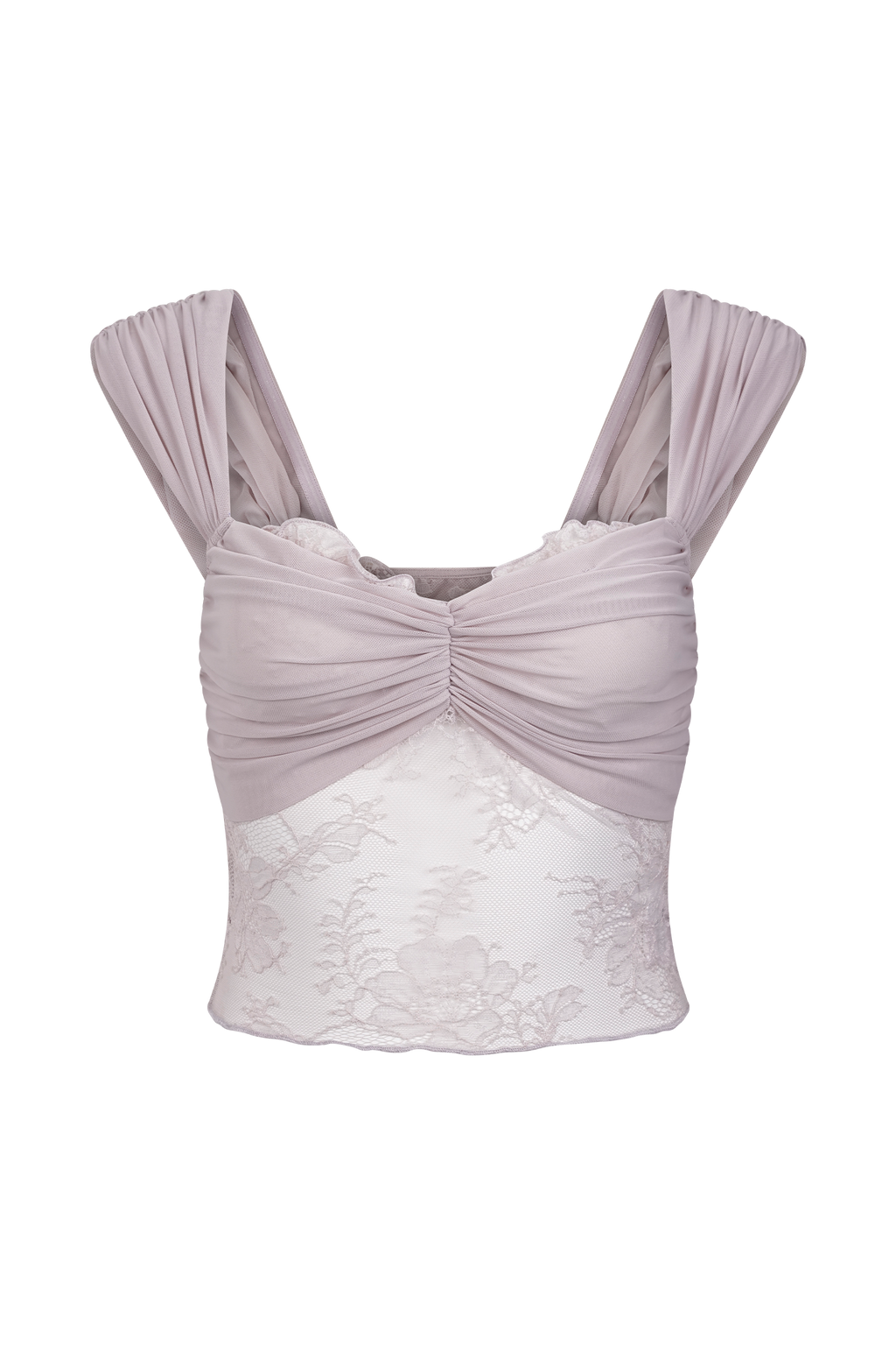 Guinevere Lace And Mesh Top in Lilac – Chic&Drifts