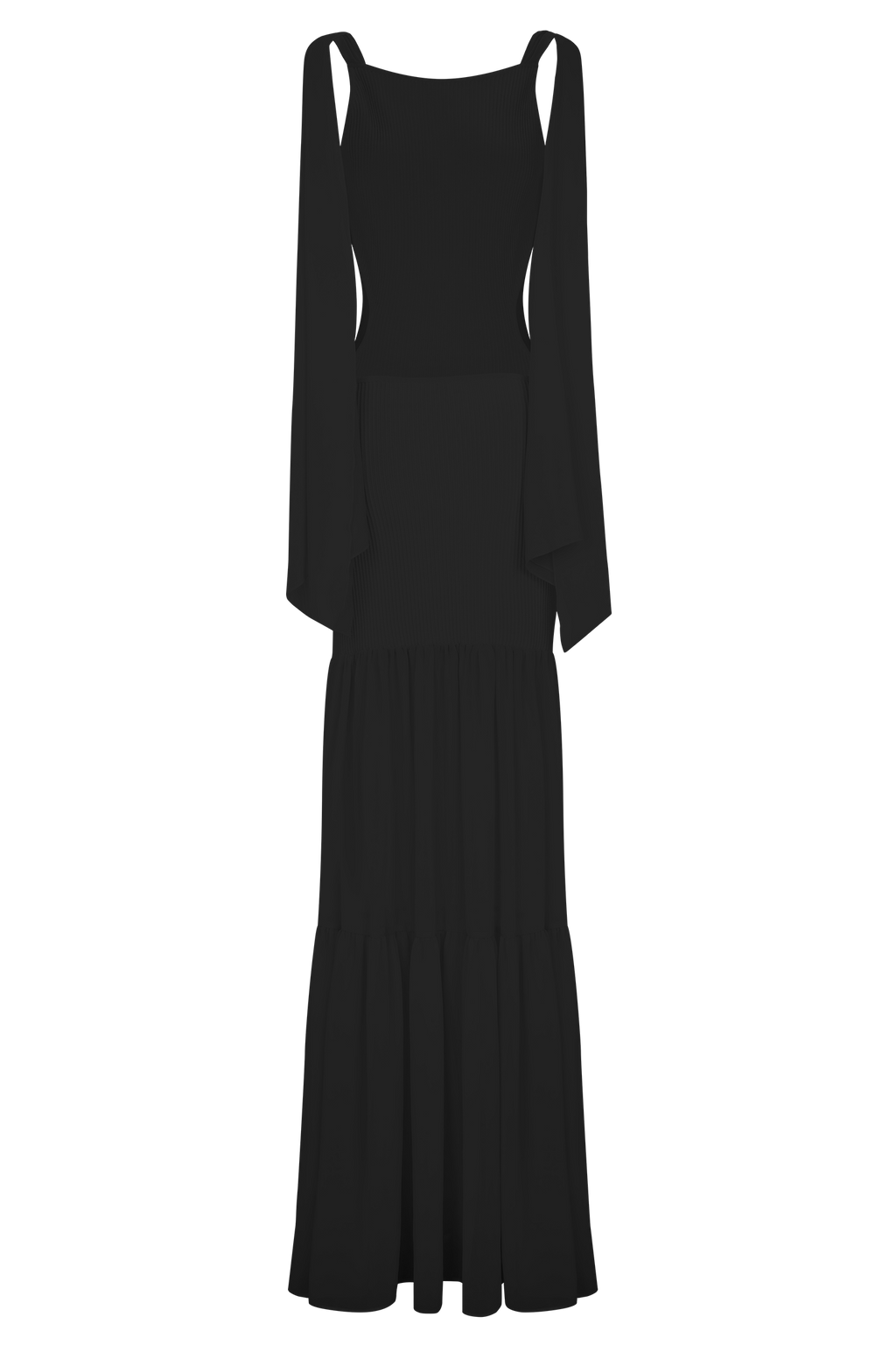 Haille Knit Chiffon Maxi Dress in Black – Chic&Drifts