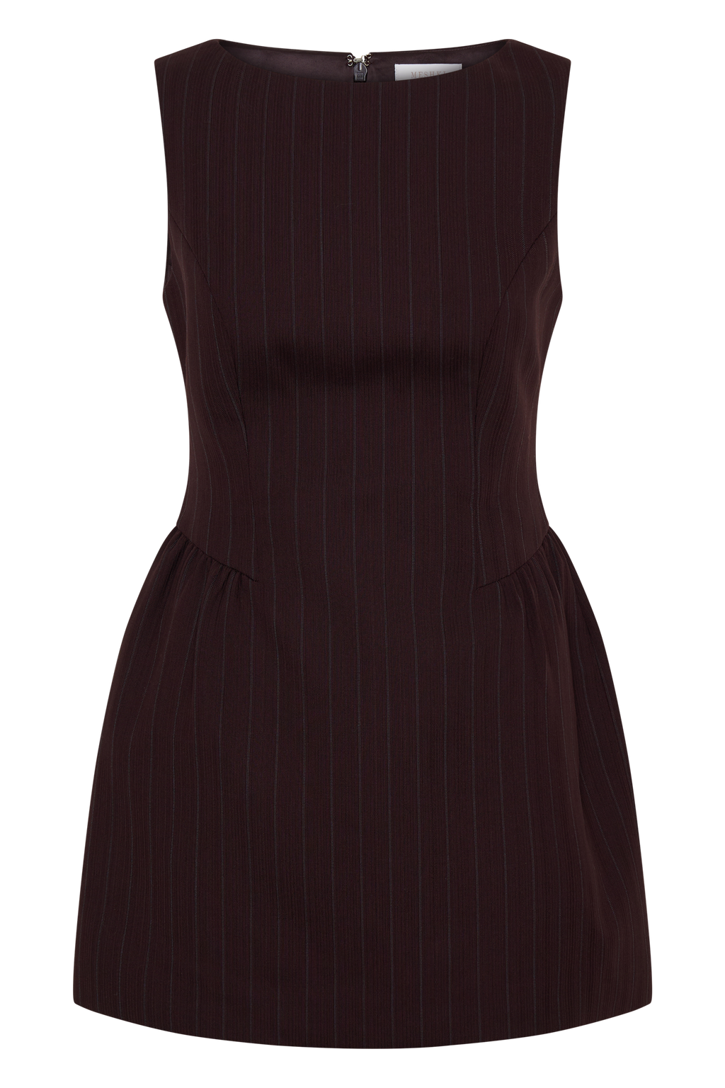 Hallie Boat Neck Mini Dress in Plum Pinstripe – Chic&Drifts