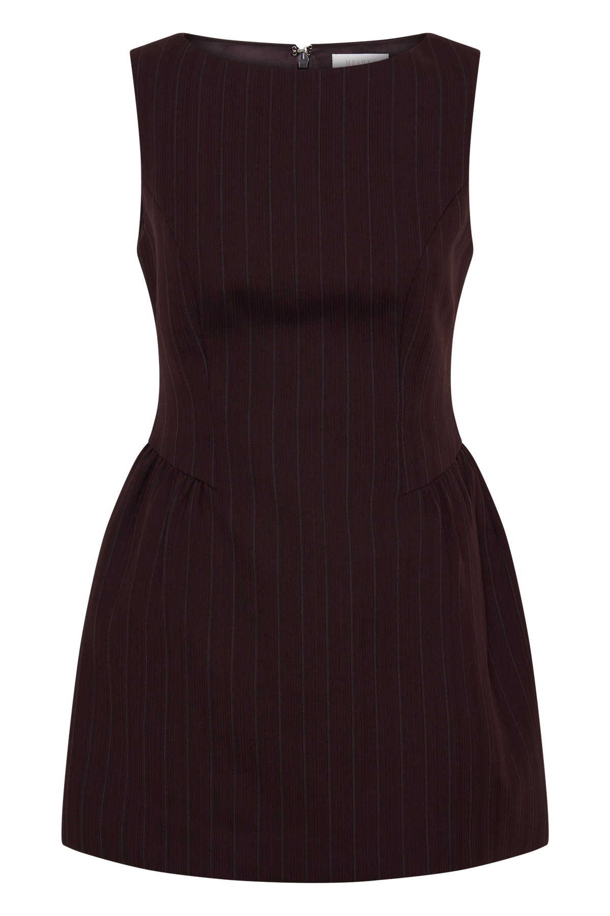 Hallie Boat Neck Mini Dress in Plum Pinstripe – Chic&Drifts