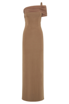 Hanh One Shoulder Mesh Maxi Dress in Ink Blue – Chic&Drifts