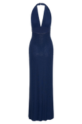 Harriet Halter Neck Diamante Maxi Dress in Navy – Chic&Drifts