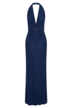 Harriet Halter Neck Diamante Maxi Dress in Navy – Chic&Drifts