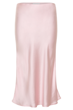 Hattie Satin Midi Skirt in Pale Pink – Chic&Drifts
