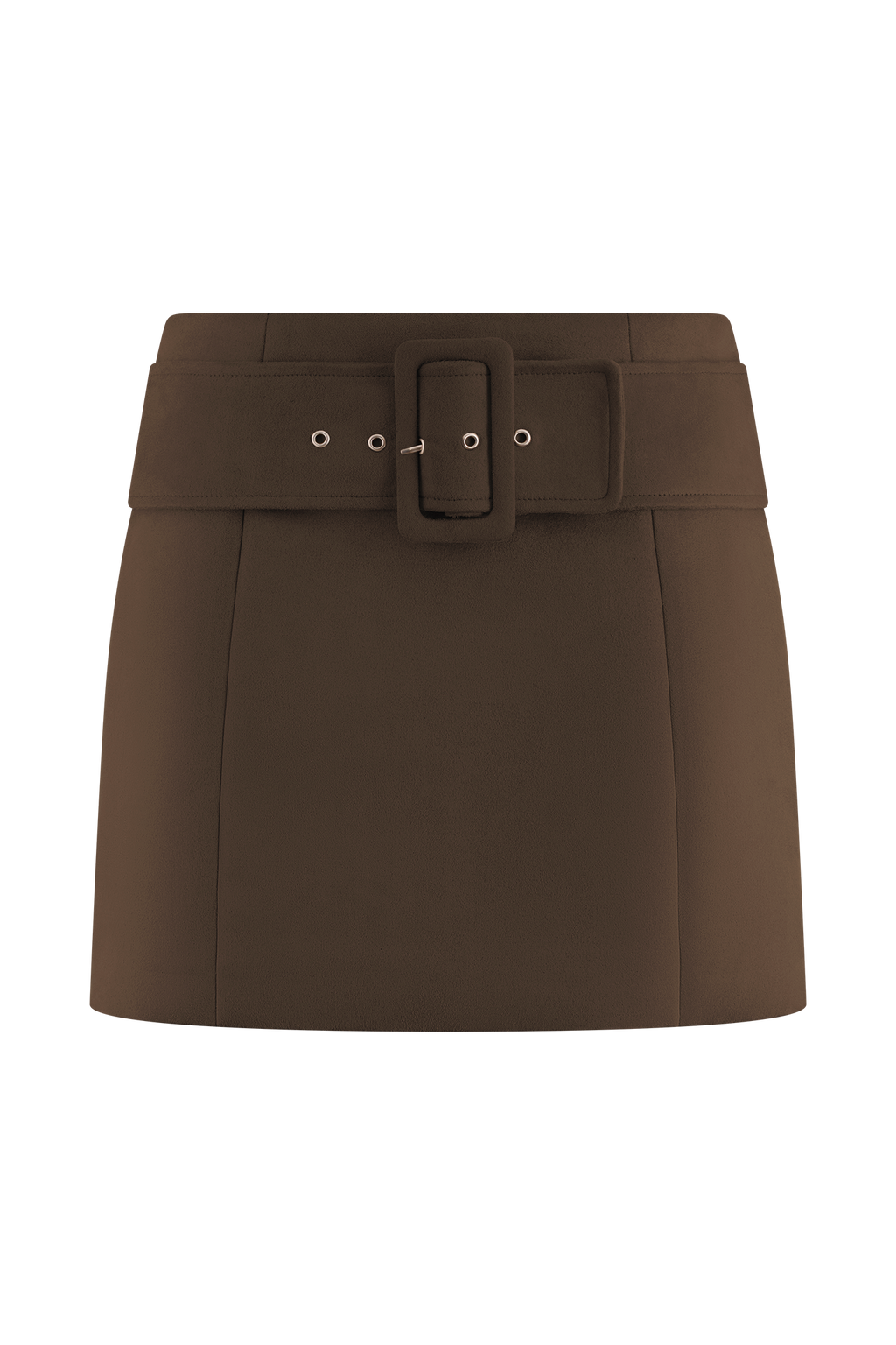 Hayes Faux Suede Belted Mini Skirt in Chocolate – Chic&Drifts