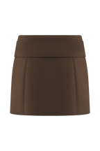 Hayes Faux Suede Belted Mini Skirt in Chocolate – Chic&Drifts