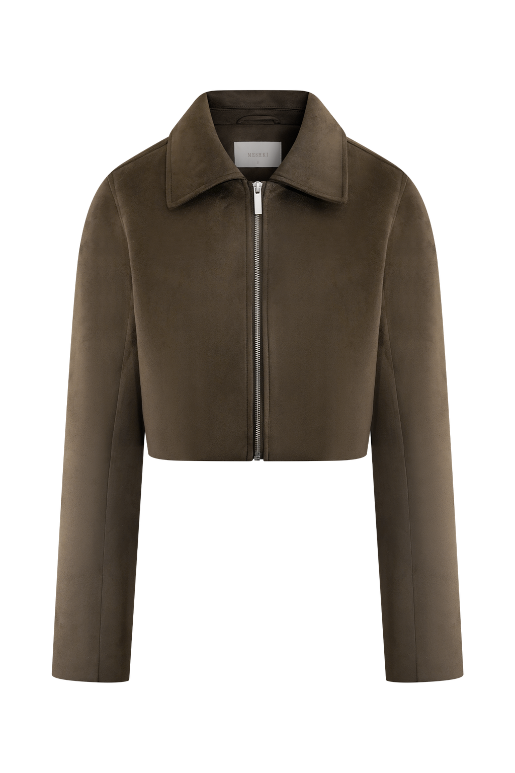 Hayes Faux Suede Collared Jacket in Chocolate – Chic&Drifts