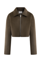 Hayes Faux Suede Collared Jacket in Chocolate – Chic&Drifts