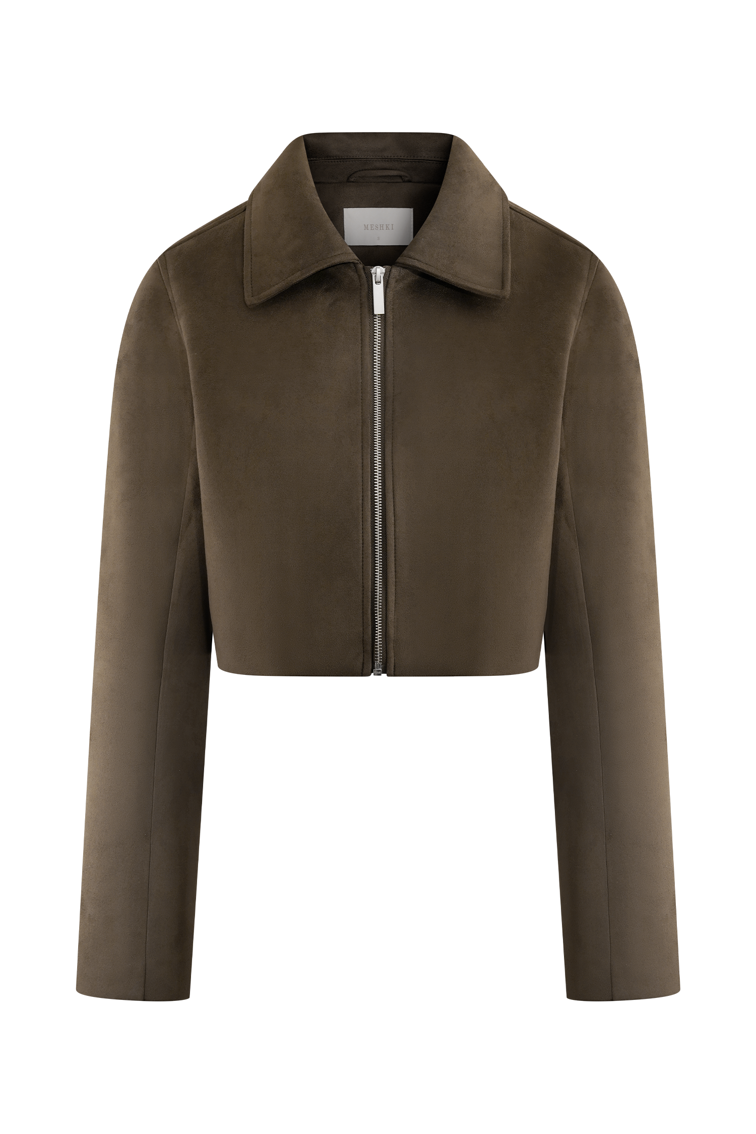 Hayes Faux Suede Collared Jacket in Chocolate – Chic&Drifts