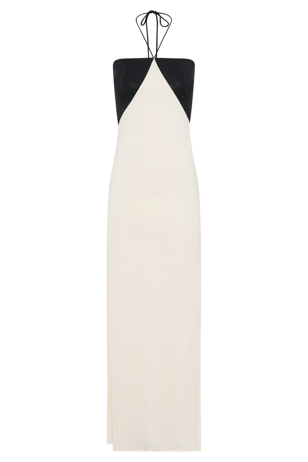 Hien Sequin Halter Maxi Dress in Black/Ivory – Chic&Drifts