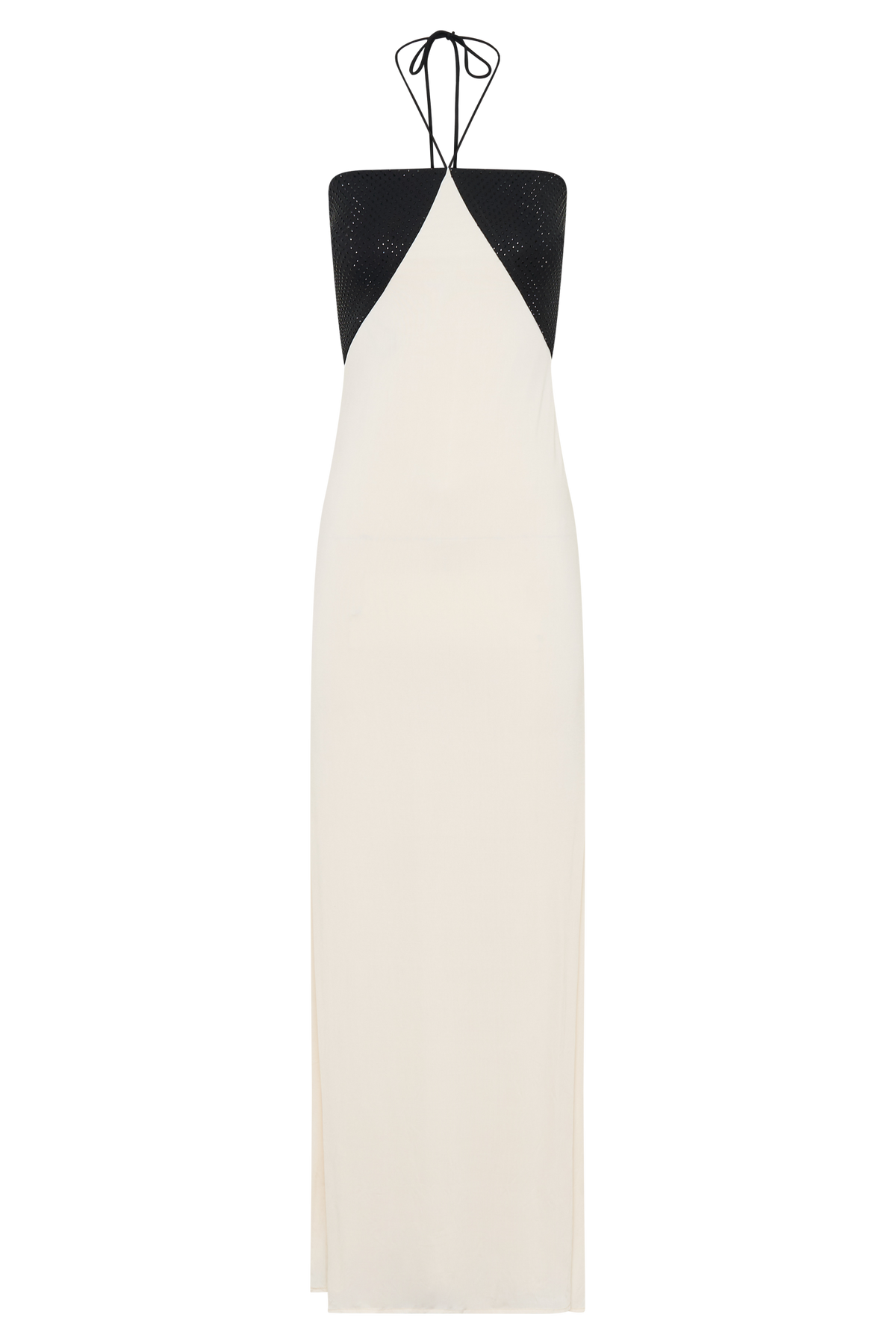 Hien Sequin Halter Maxi Dress in Black/Ivory – Chic&Drifts