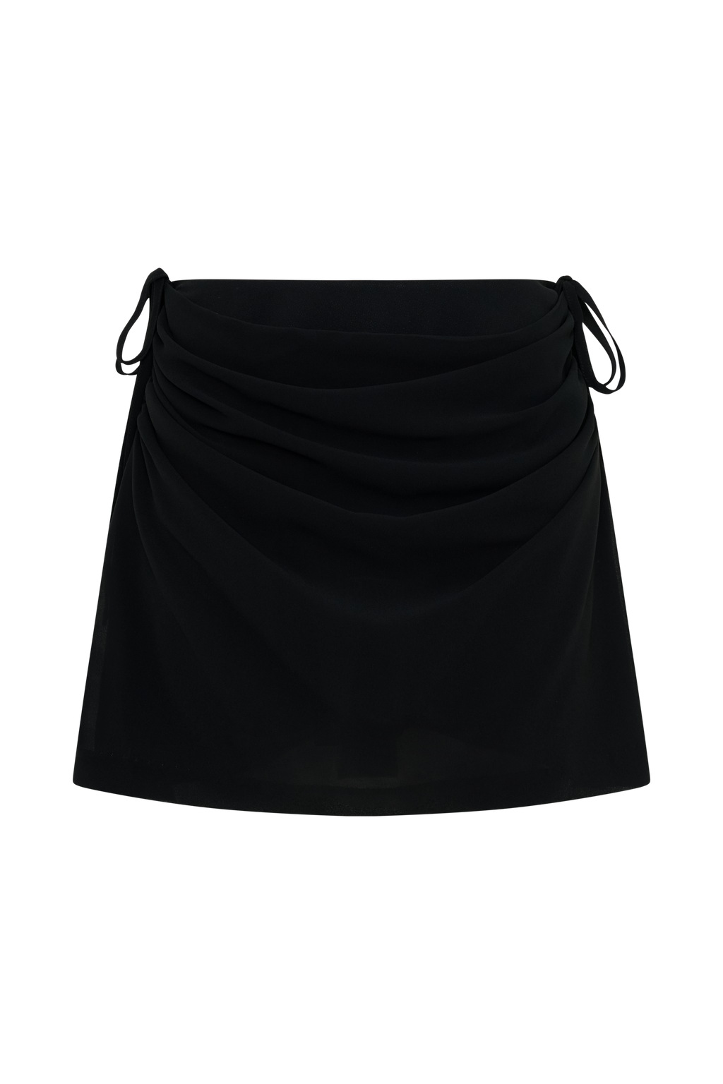 Indie Draped Chiffon Mini Skirt in Black – Chic&Drifts