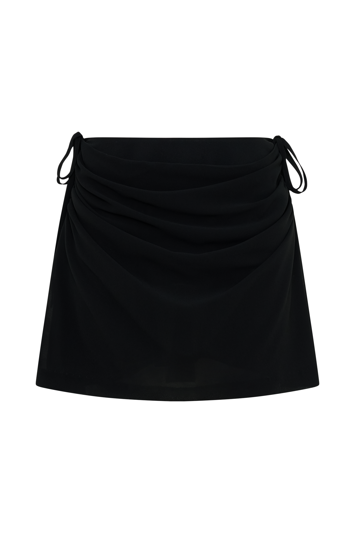 Indie Draped Chiffon Mini Skirt in Black – Chic&Drifts