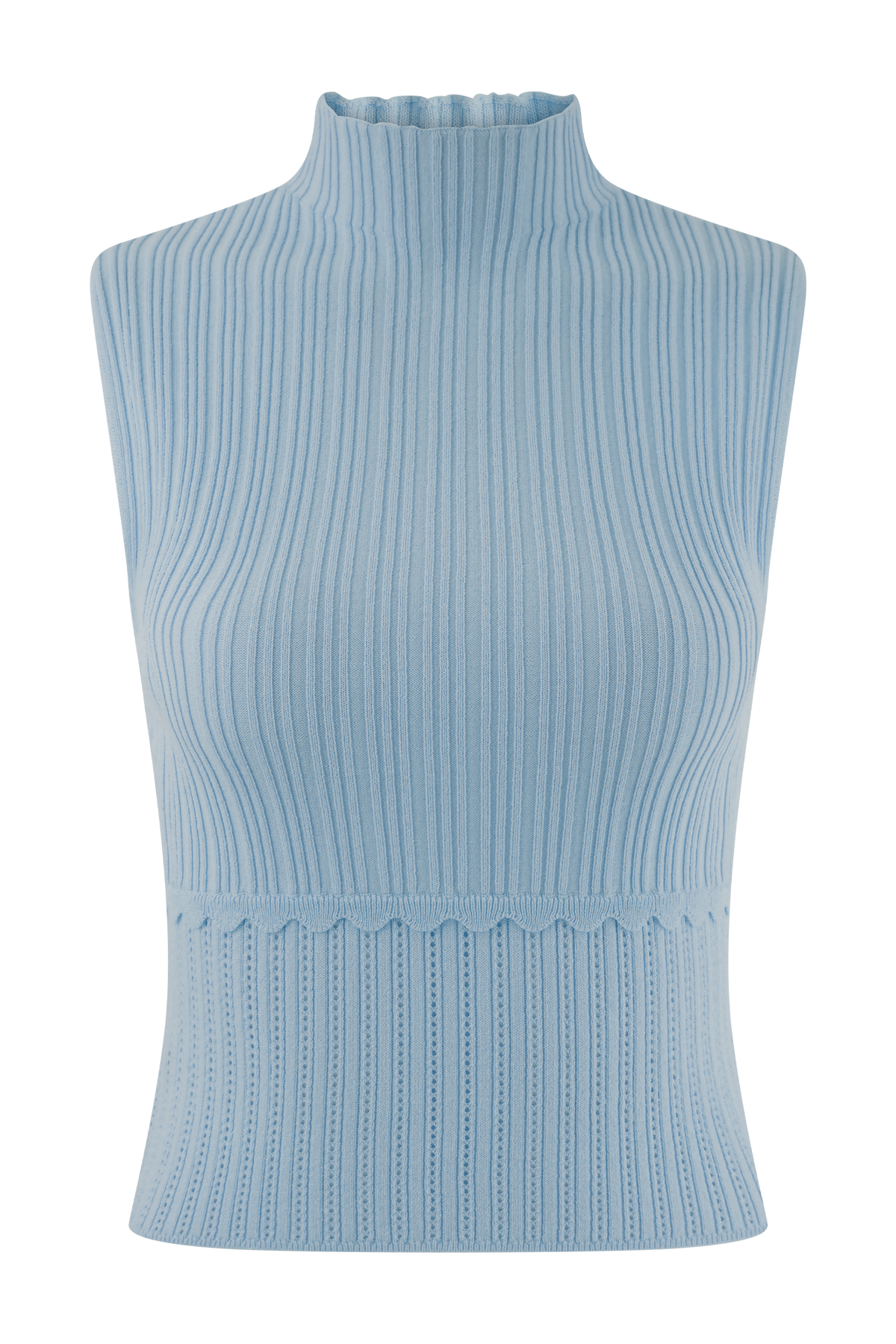 Indy Pointelle Knit Top in Cornflower Blue – Chic&Drifts