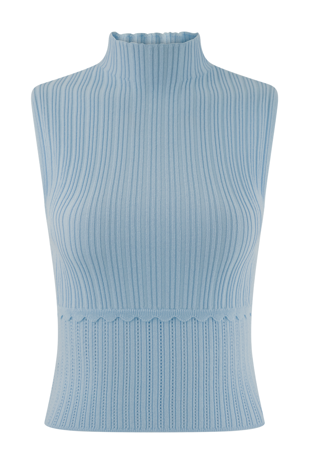 Indy Pointelle Knit Top in Cornflower Blue – Chic&Drifts