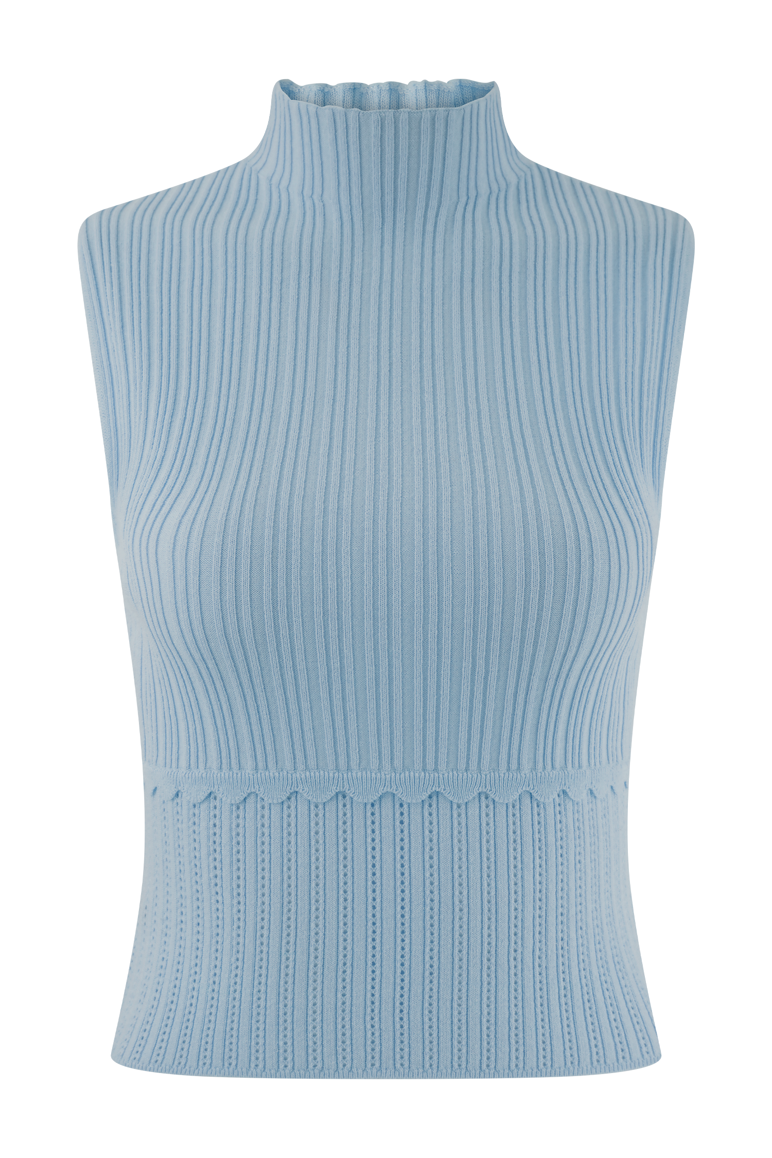 Indy Pointelle Knit Top in Cornflower Blue – Chic&Drifts