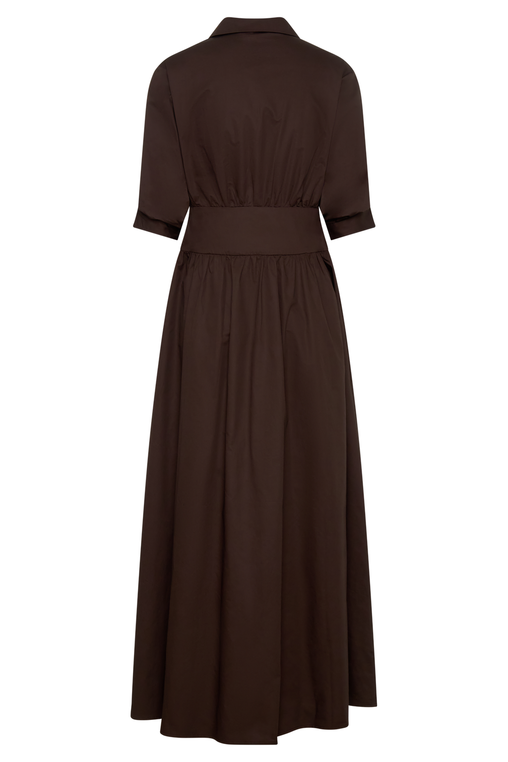Isolde Long Sleeve Cotton Maxi Dress in Dark Chocolate – Chic&Drifts